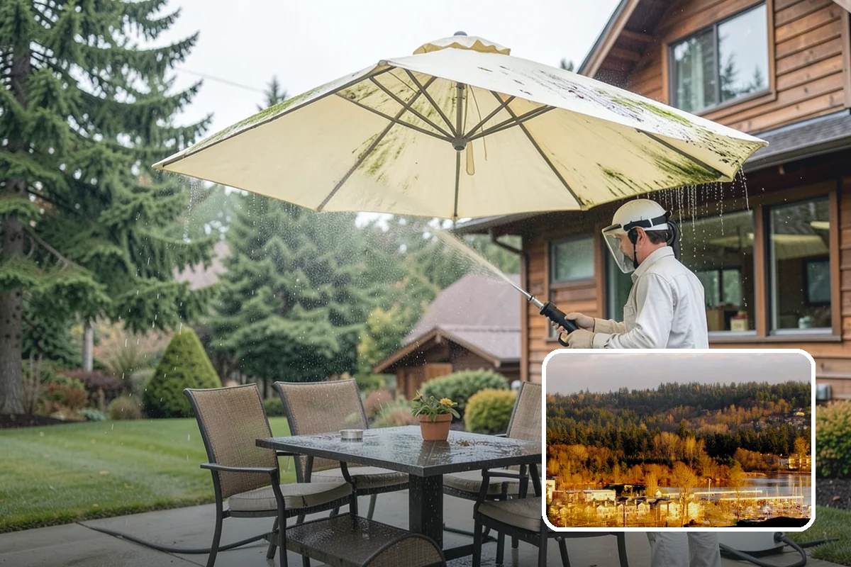 Pool Enclosure Washing in Kenmore, King County, WA - Lifts algae film from screen mesh without tearing it