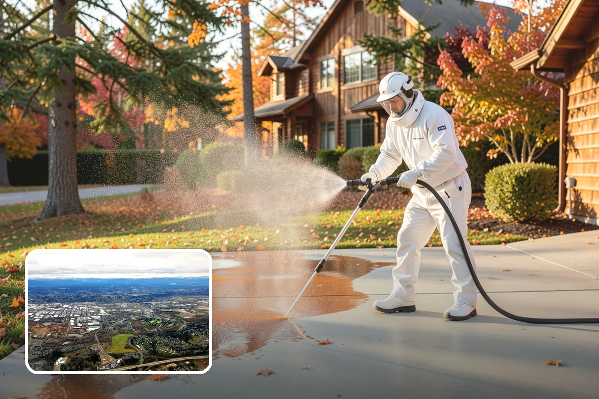 Pool Enclosure Washing in Kent, King County, WA - Lifts algae film from screen mesh without tearing it