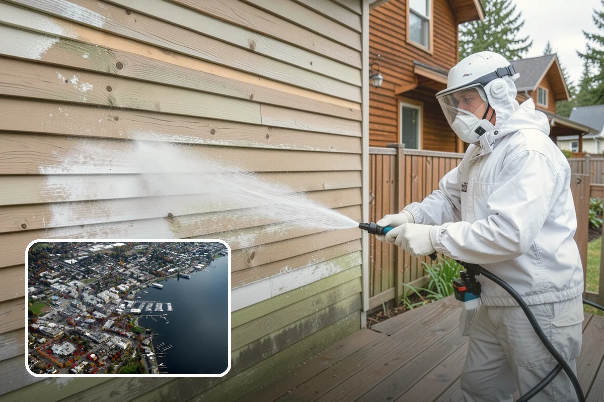 Pool Enclosure Washing in Kirkland, King County, WA - Lifts algae film from screen mesh without tearing it