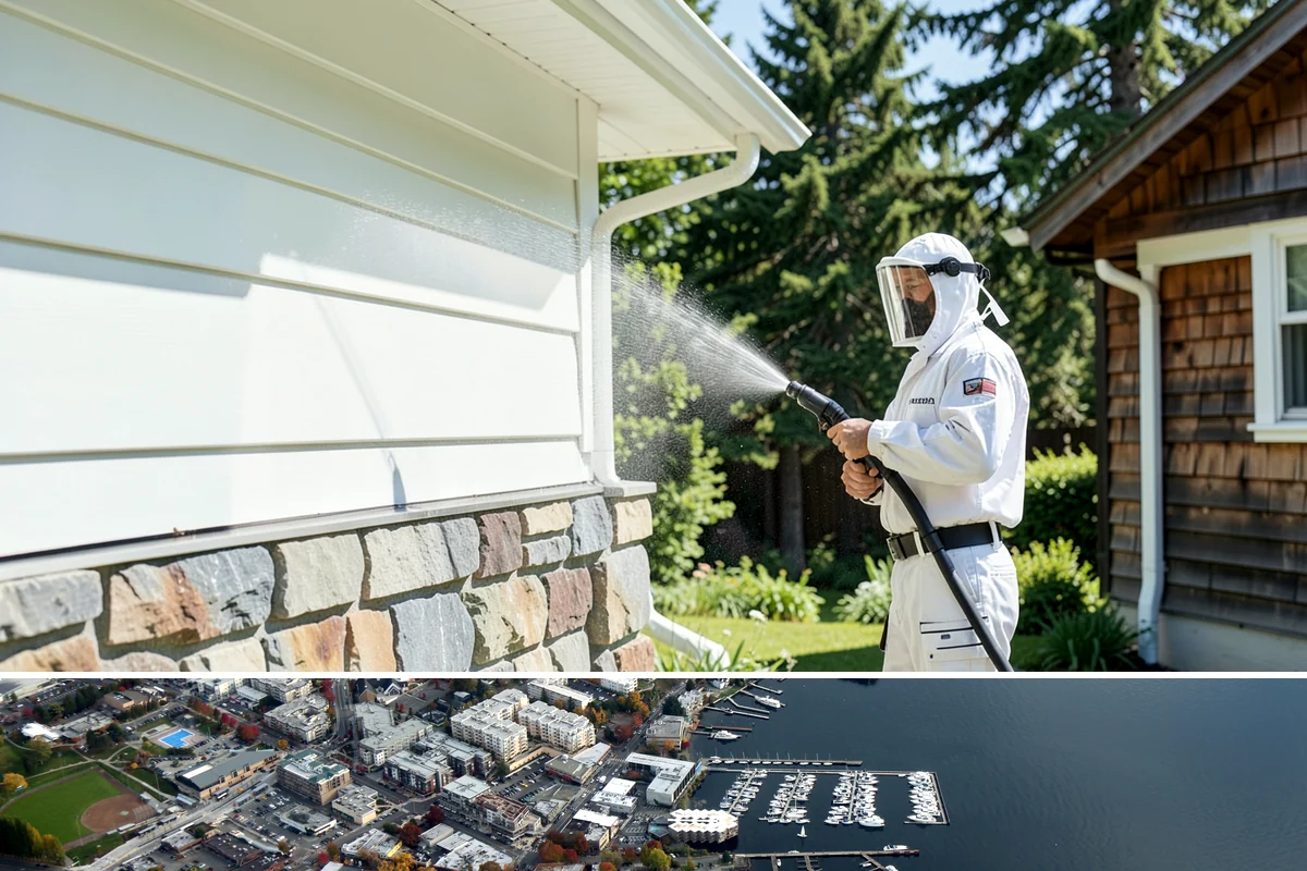 Pool Enclosure Washing in Kirkland, King County, WA - Clean the enclosure in early summer once tree pollen and needle drop have slowed for the season.