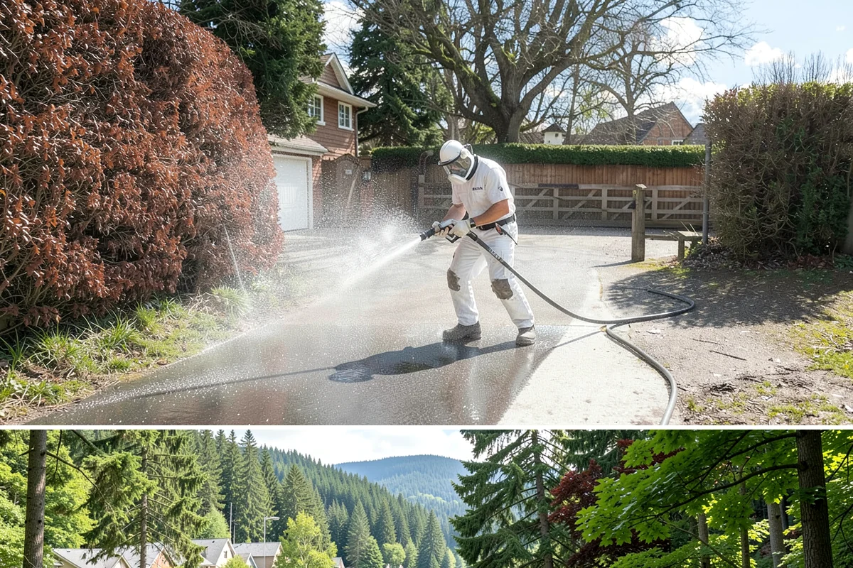 Pool Enclosure Washing in Lake Forest Park, King County, WA - Clean the enclosure in early summer once tree pollen and needle drop have slowed for the season.