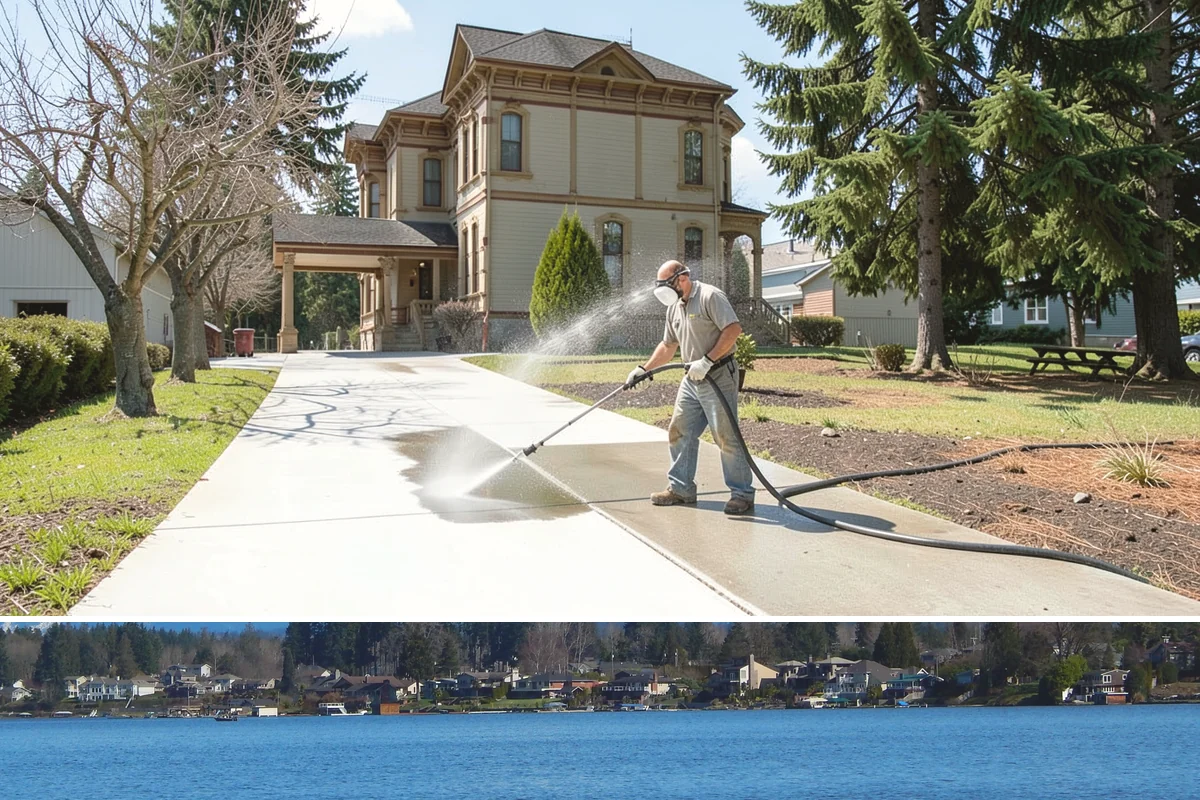 Pool Enclosure Washing in Lake Stevens, Snohomish County, WA - Clean the enclosure in early summer once tree pollen and needle drop have slowed for the season.