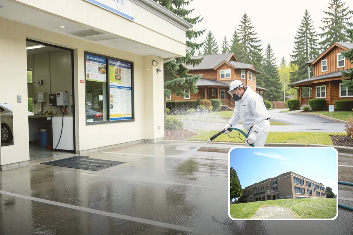 Pool Enclosure Washing in Maple Valley, King County, WA - Lifts algae film from screen mesh without tearing it