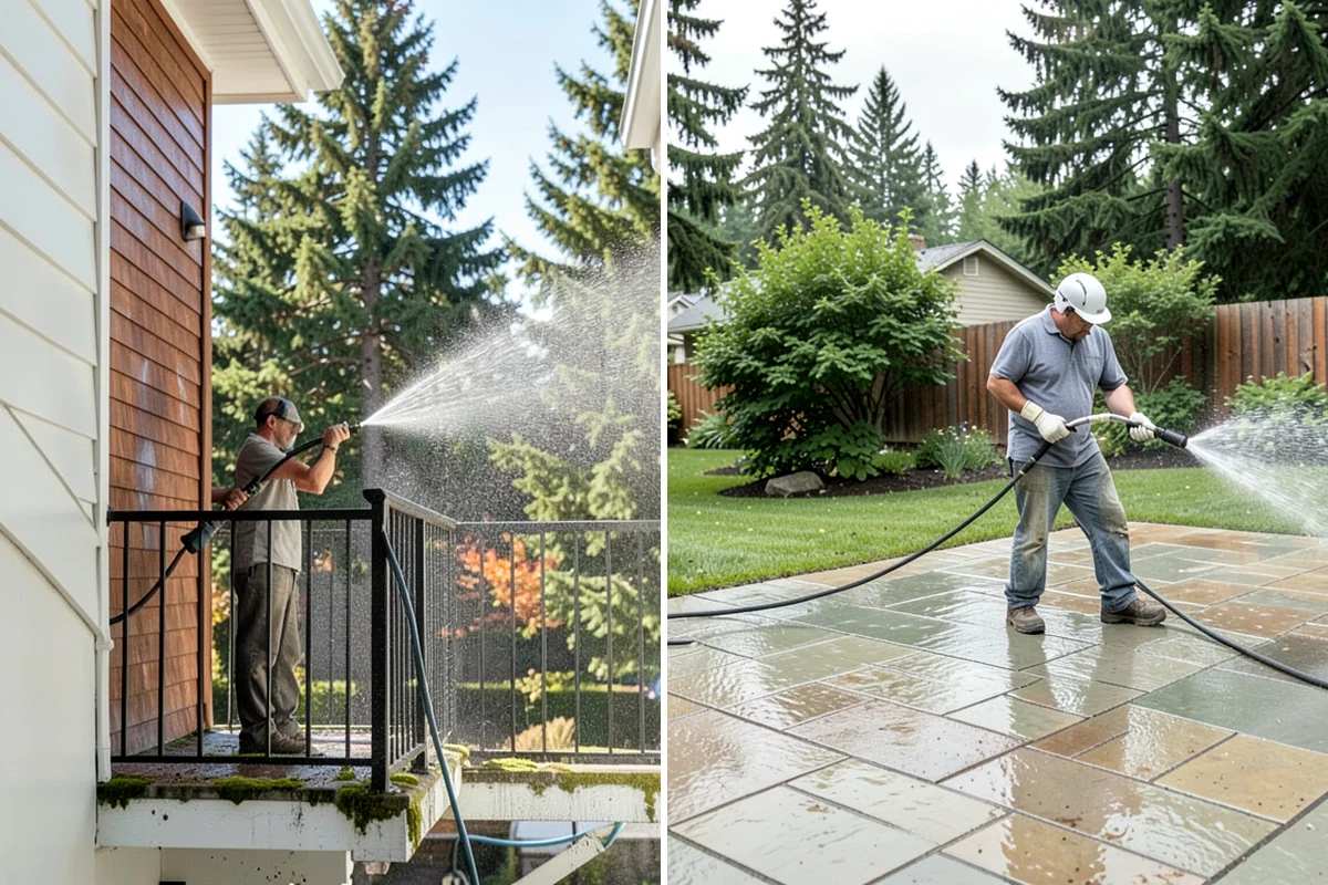Pool Enclosure Washing in Maple Valley, King County, WA - Remove loose leaves and needles from tracks and corners
