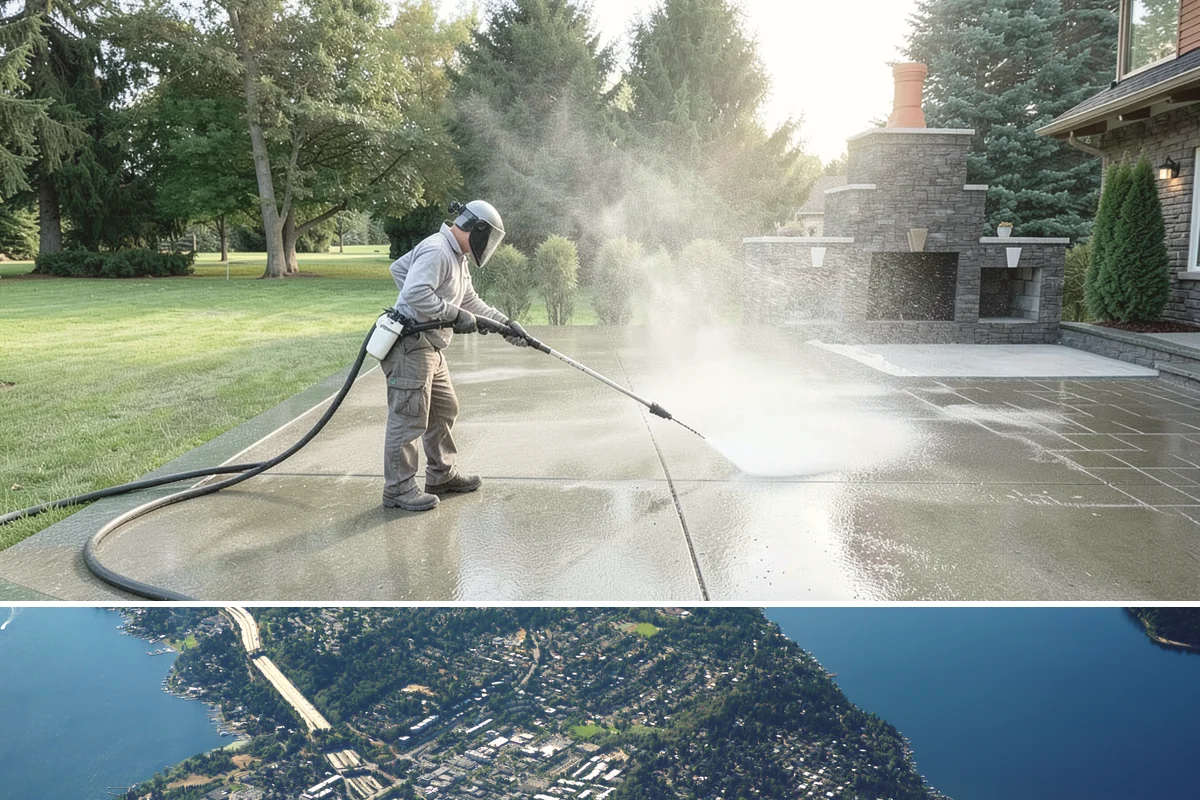 Pool Enclosure Washing in Mercer Island, King County, WA - Clean the enclosure in early summer once tree pollen and needle drop have slowed for the season.