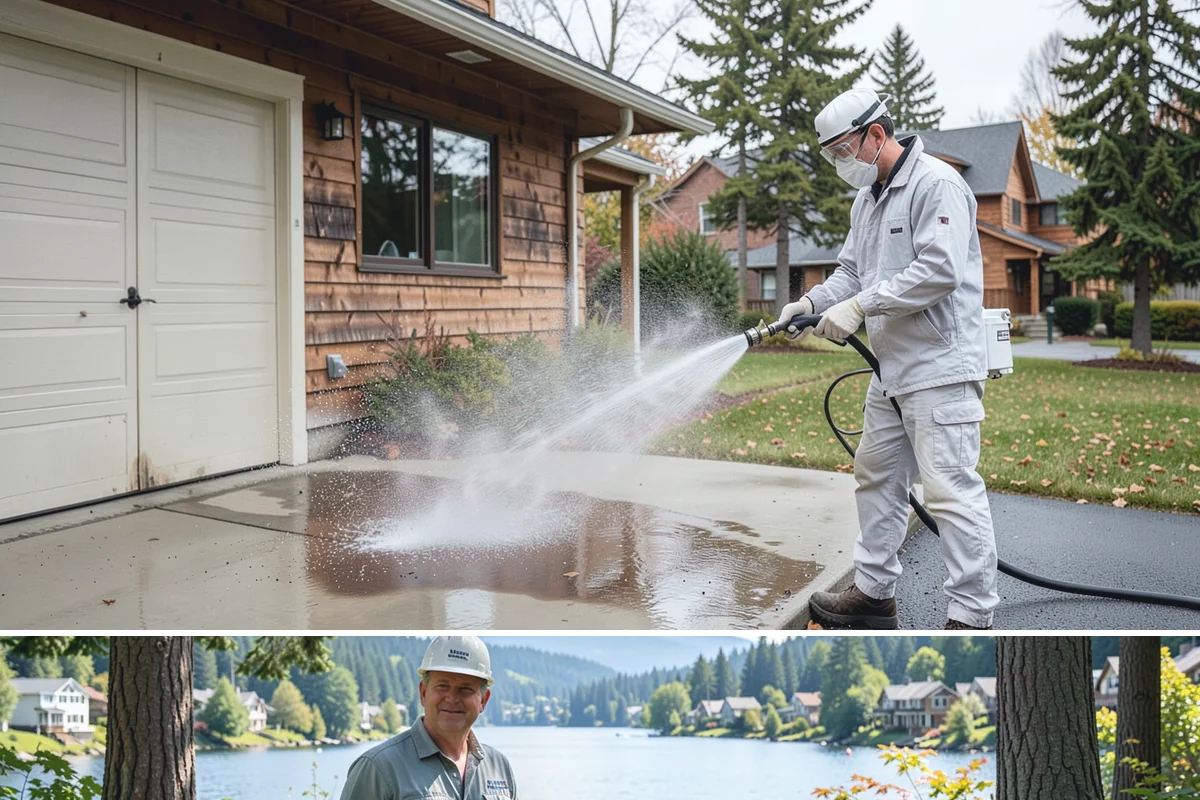 Pool Enclosure Washing in Milton, King County, WA - Clean the enclosure in early summer once tree pollen and needle drop have slowed for the season.