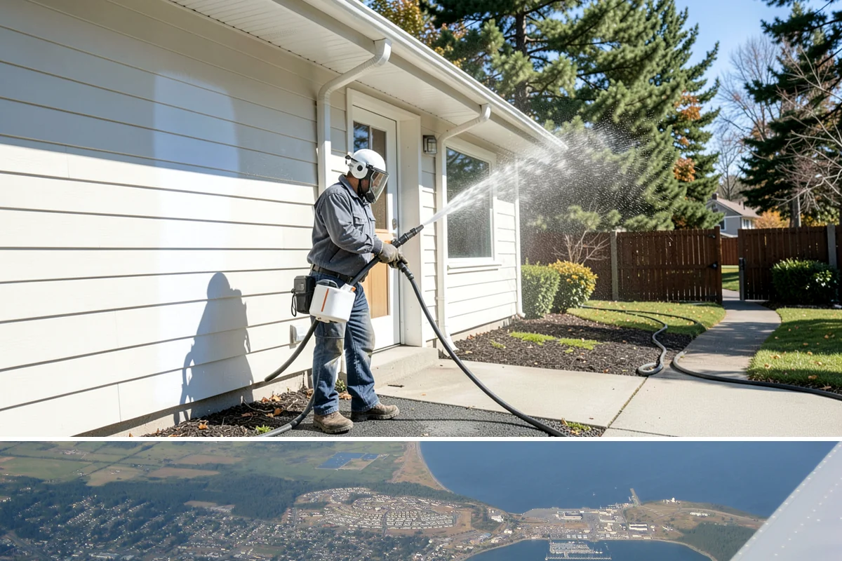 Pool Enclosure Washing in Oak Harbor, Island County, WA - Clean the enclosure in early summer once tree pollen and needle drop have slowed for the season.