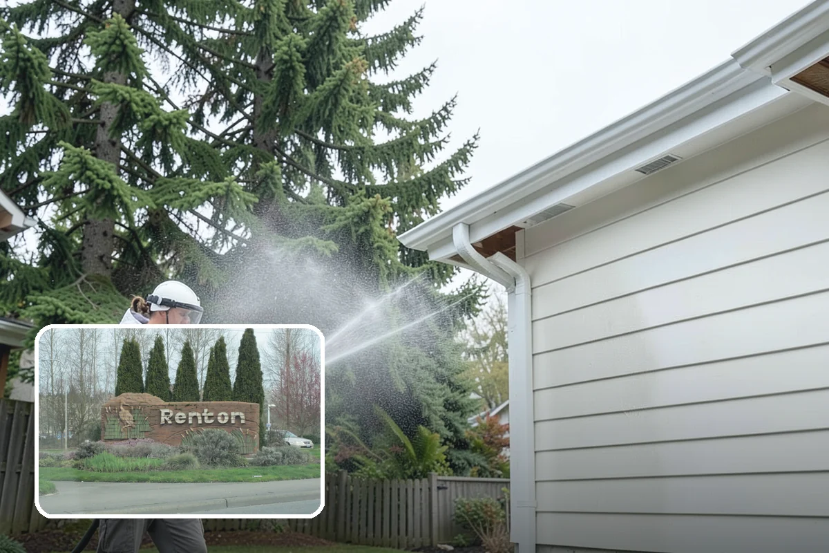 Pool Enclosure Washing in Renton, King County, WA - Lifts algae film from screen mesh without tearing it