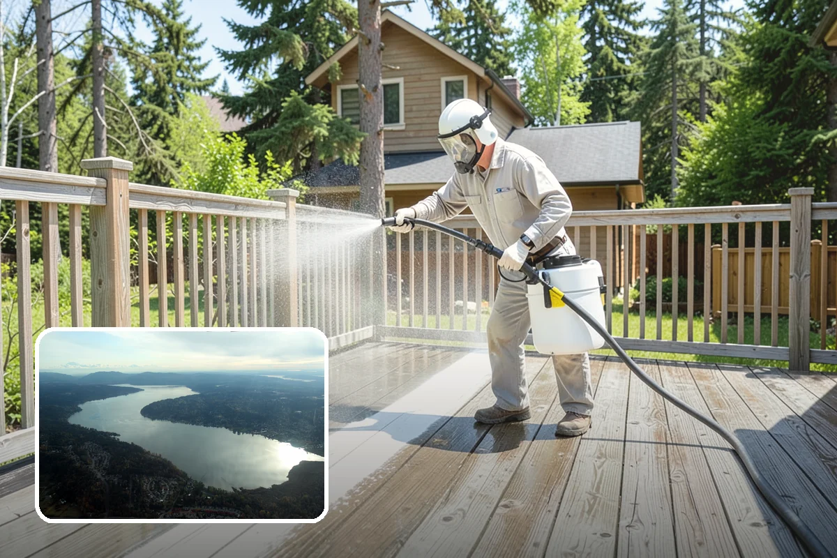 Pool Enclosure Washing in Sammamish, King County, WA - Lifts algae film from screen mesh without tearing it