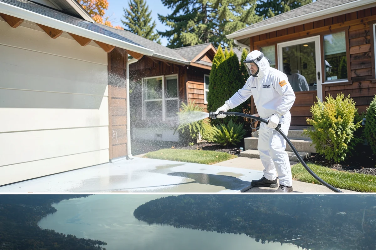 Pool Enclosure Washing in Sammamish, King County, WA - Clean the enclosure in early summer once tree pollen and needle drop have slowed for the season.