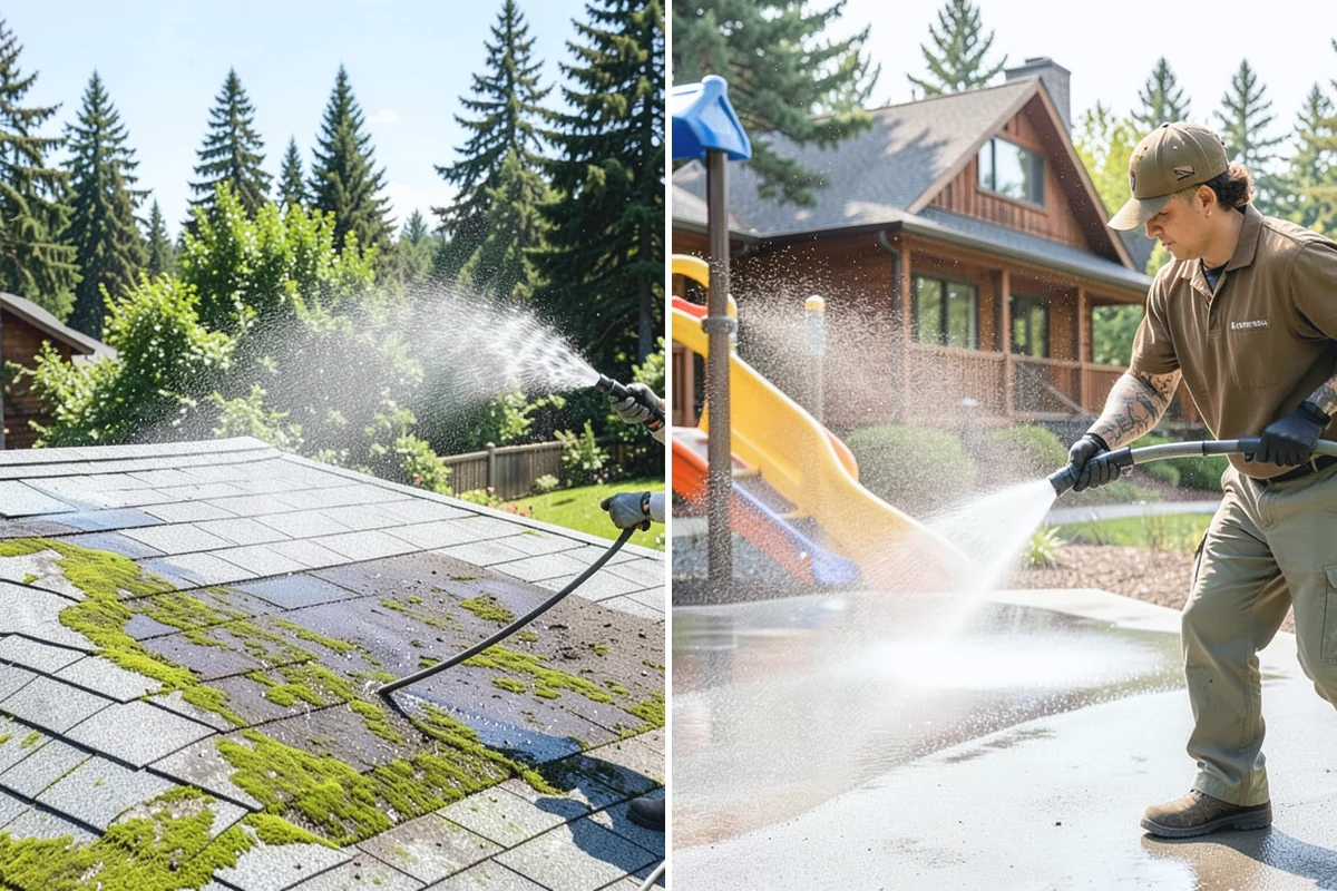 Pool Enclosure Washing in South Prairie, Pierce County, WA - Remove loose leaves and needles from tracks and corners