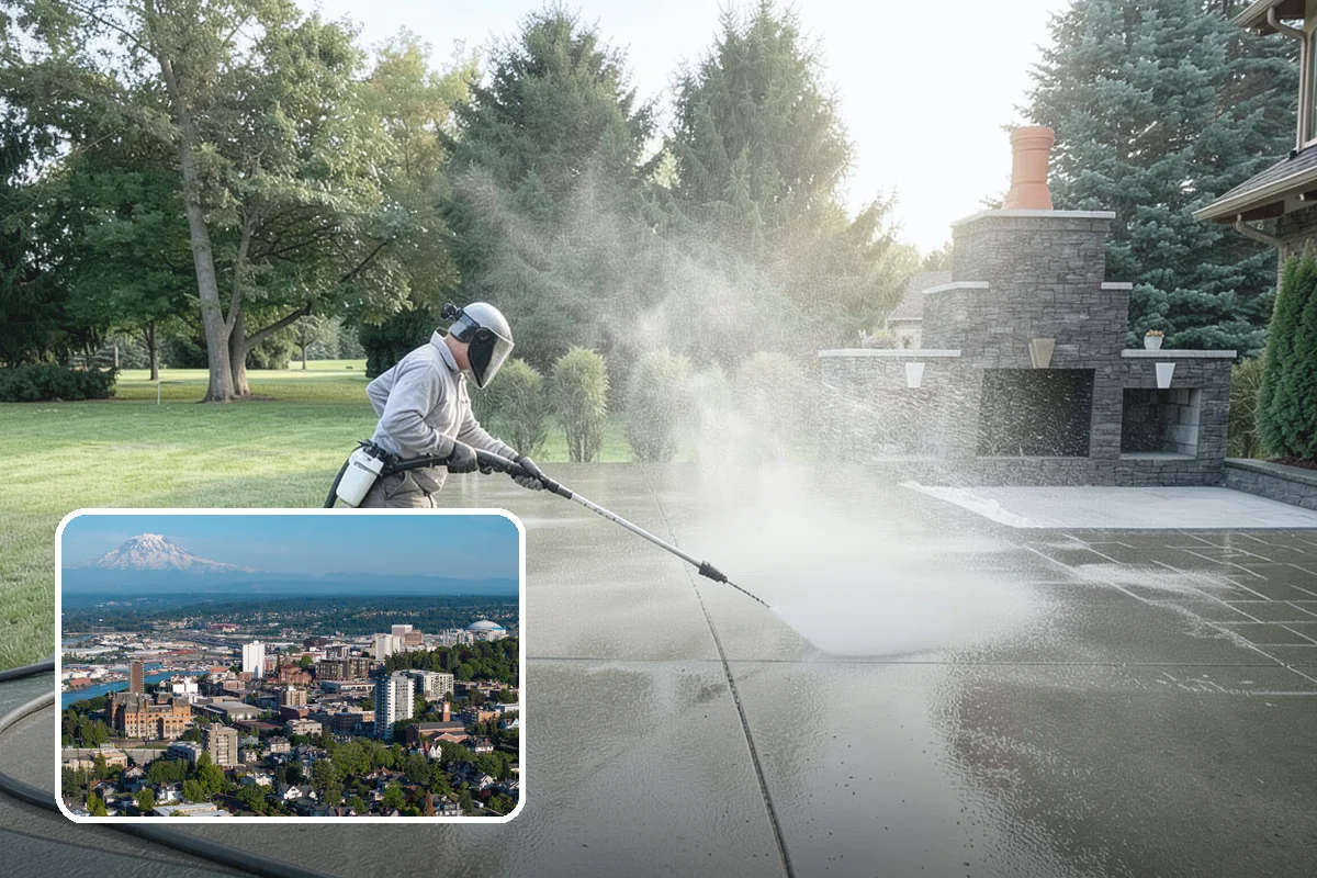 Pool Enclosure Washing in Tacoma, Pierce County, WA - Lifts algae film from screen mesh without tearing it