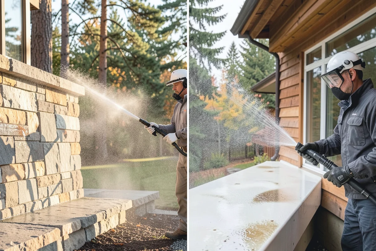 Pool Enclosure Washing in Woodinville, King County, WA - Remove loose leaves and needles from tracks and corners