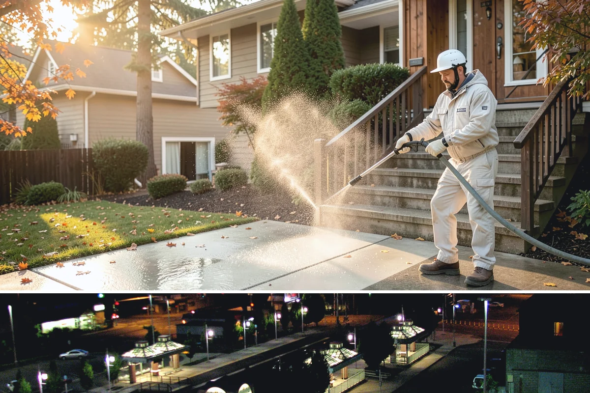 Pool Fence Cleaning in Auburn, King County, WA - A spring cleaning readies the fence for a summer of clear, safe sightlines to the pool.