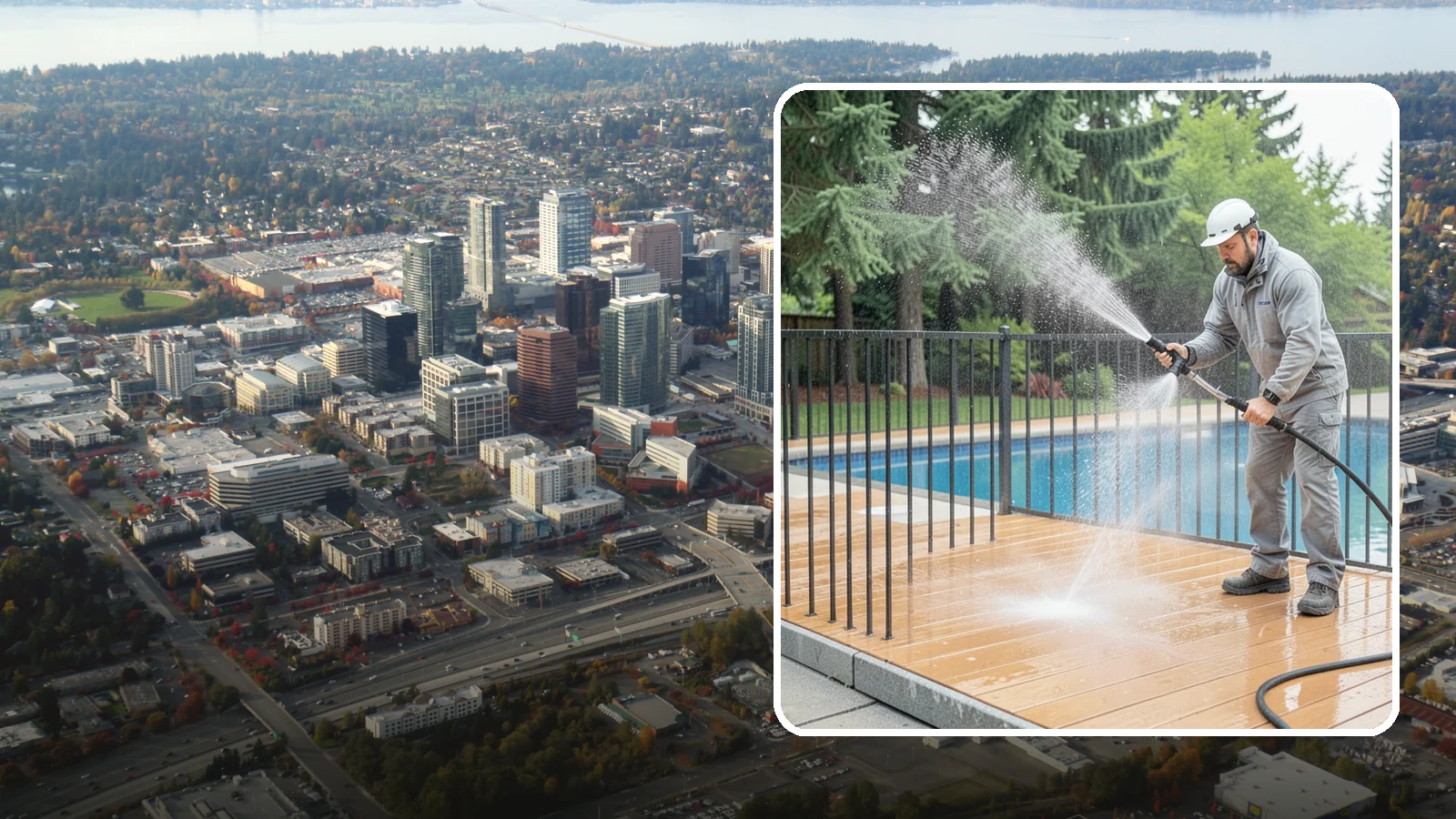 Pool Fence Cleaning in Bellevue, King County, WA - We clean pool safety fencing so aluminum, glass, or mesh barriers stay clear of the grime that dulls them in the wet season.
