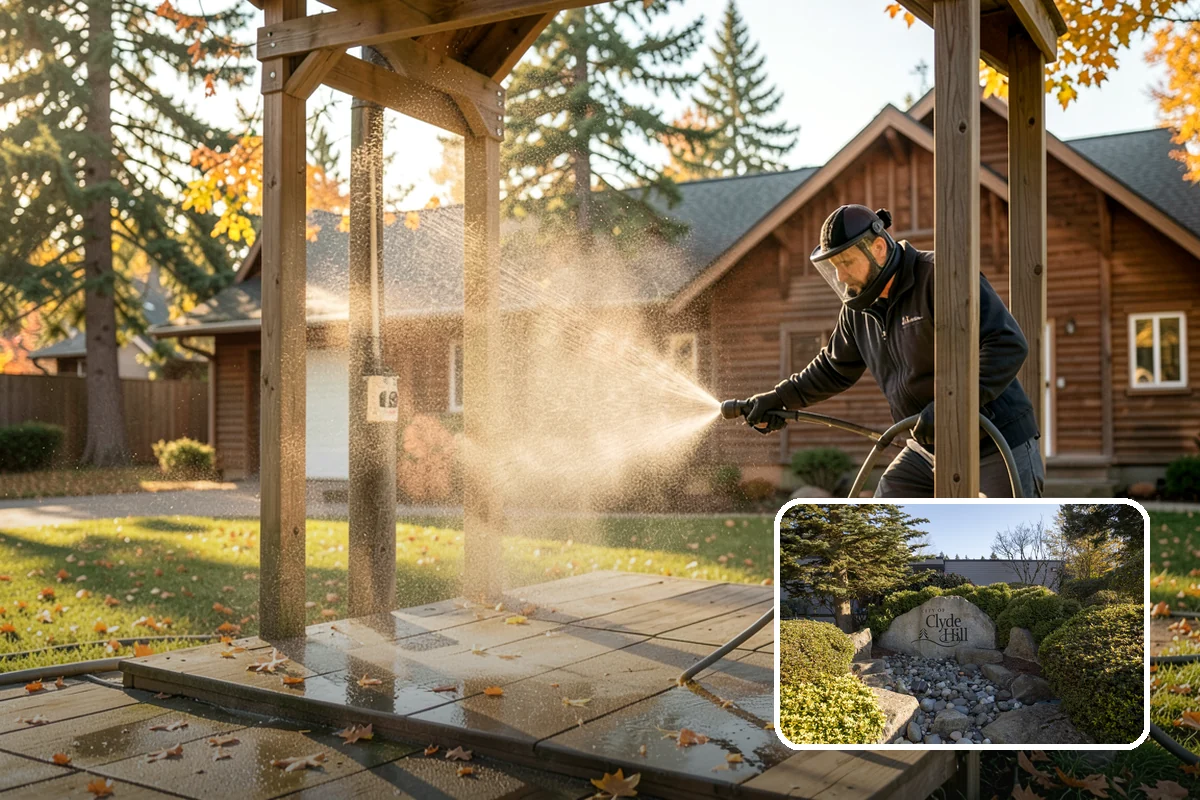 Pool Fence Cleaning in Clyde Hill, King County, WA - Cleans glass, aluminum, and mesh fencing appropriately