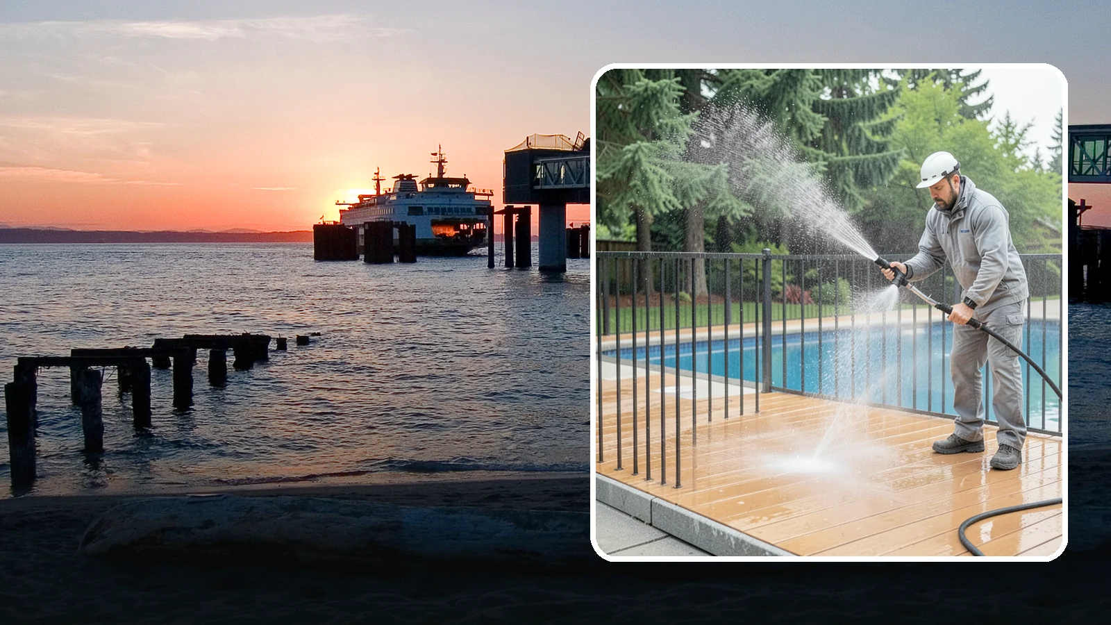 Pool Fence Cleaning in Edmonds, Snohomish County, WA - We clean pool safety fencing so aluminum, glass, or mesh barriers stay clear of the grime that dulls them in the wet season.