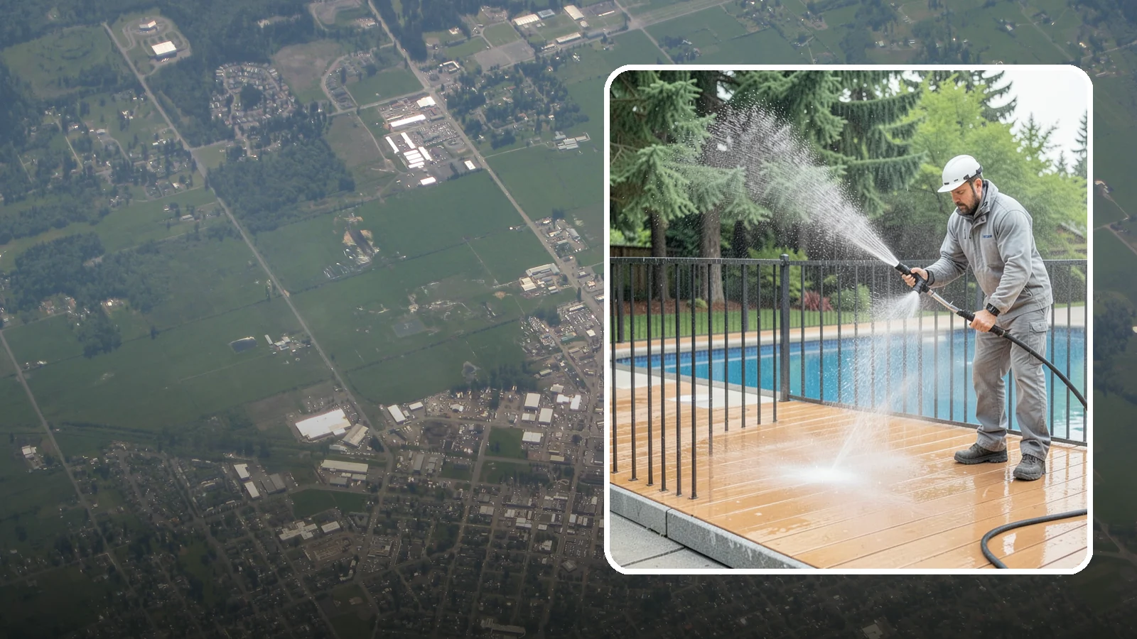 Pool Fence Cleaning in Enumclaw, King County, WA - We clean pool safety fencing so aluminum, glass, or mesh barriers stay clear of the grime that dulls them in the wet season.