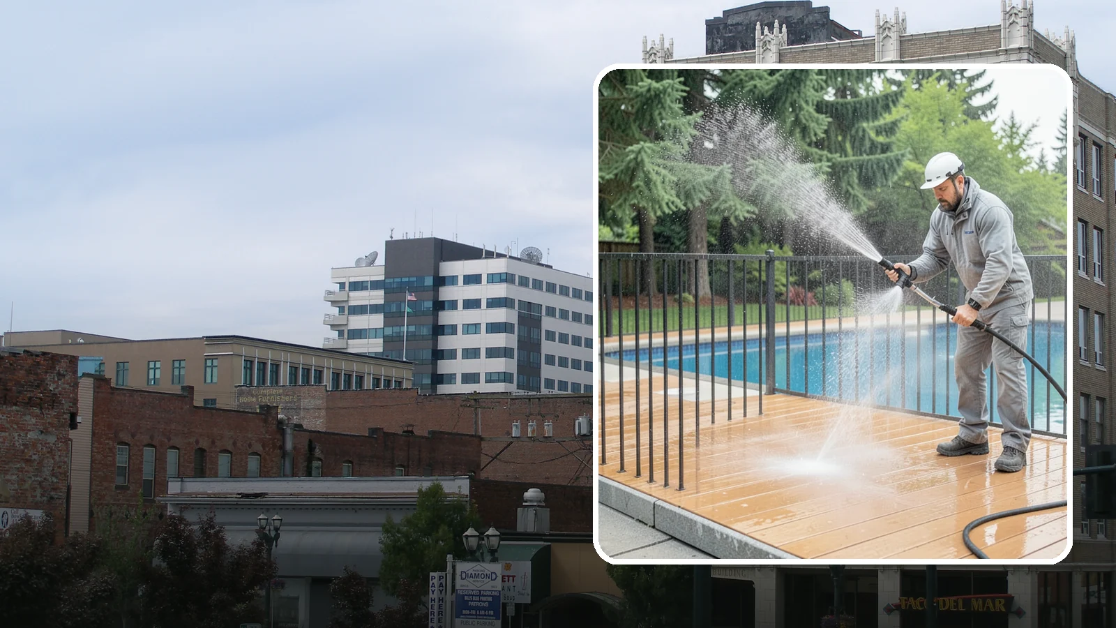 Pool Fence Cleaning in Everett, Snohomish County, WA - We clean pool safety fencing so aluminum, glass, or mesh barriers stay clear of the grime that dulls them in the wet season.