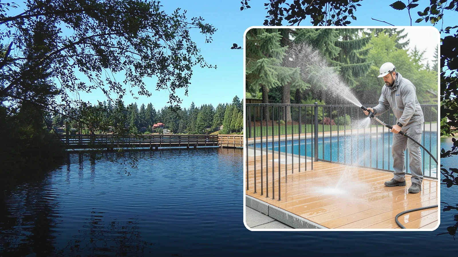 Pool Fence Cleaning in Federal Way, King County, WA - We clean pool safety fencing so aluminum, glass, or mesh barriers stay clear of the grime that dulls them in the wet season.