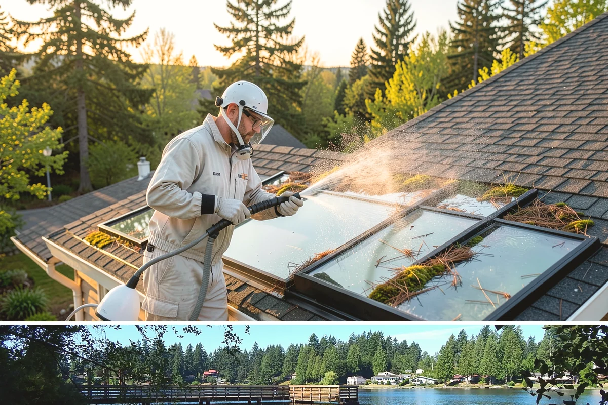 Pool Fence Cleaning in Federal Way, King County, WA - A spring cleaning readies the fence for a summer of clear, safe sightlines to the pool.