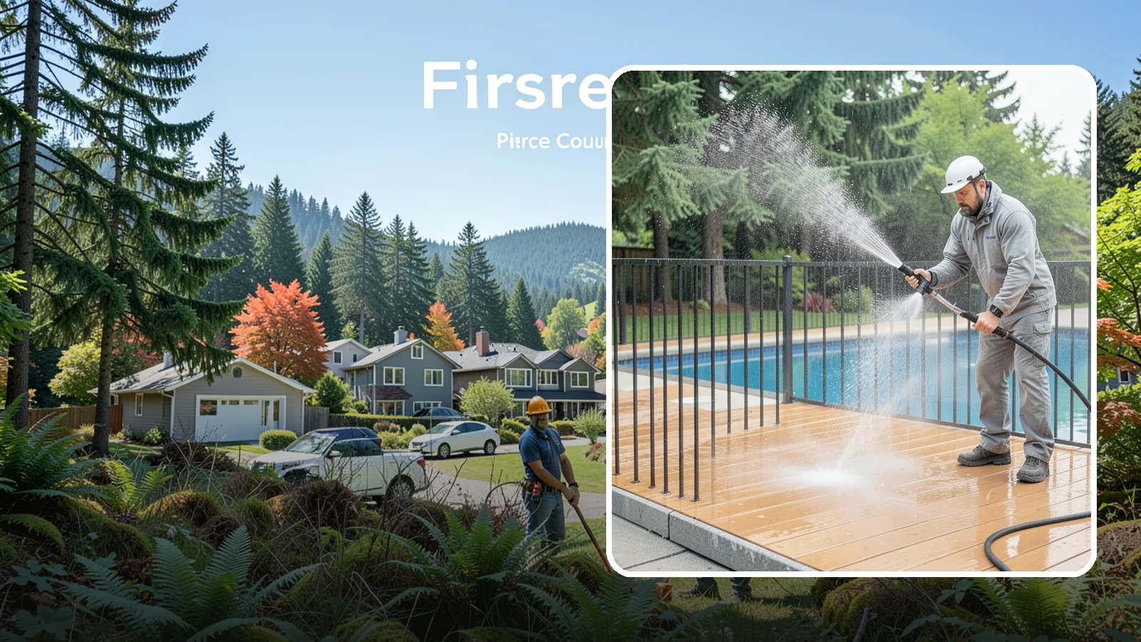 Pool Fence Cleaning in Fircrest, Pierce County, WA - We clean pool safety fencing so aluminum, glass, or mesh barriers stay clear of the grime that dulls them in the wet season.