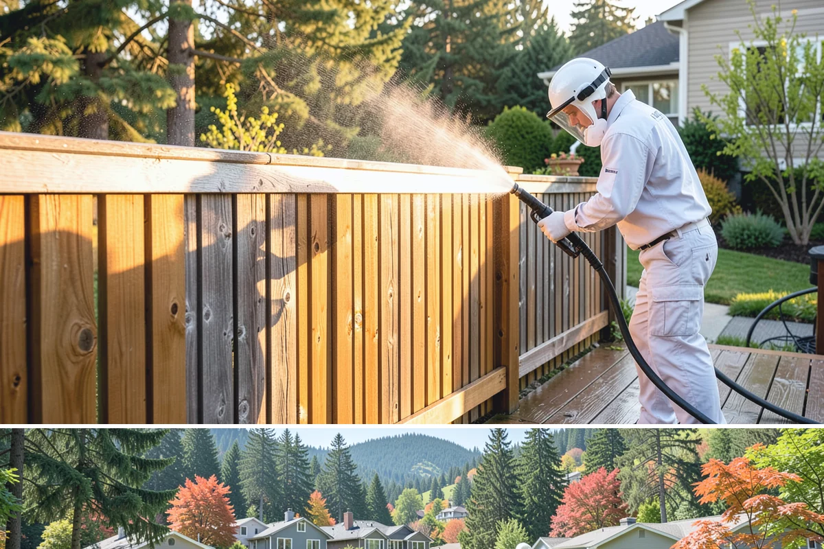 Pool Fence Cleaning in Fircrest, Pierce County, WA - A spring cleaning readies the fence for a summer of clear, safe sightlines to the pool.