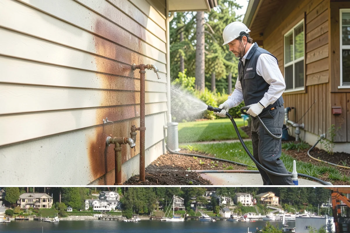Pool Fence Cleaning in Gig Harbor, Pierce County, WA - A spring cleaning readies the fence for a summer of clear, safe sightlines to the pool.
