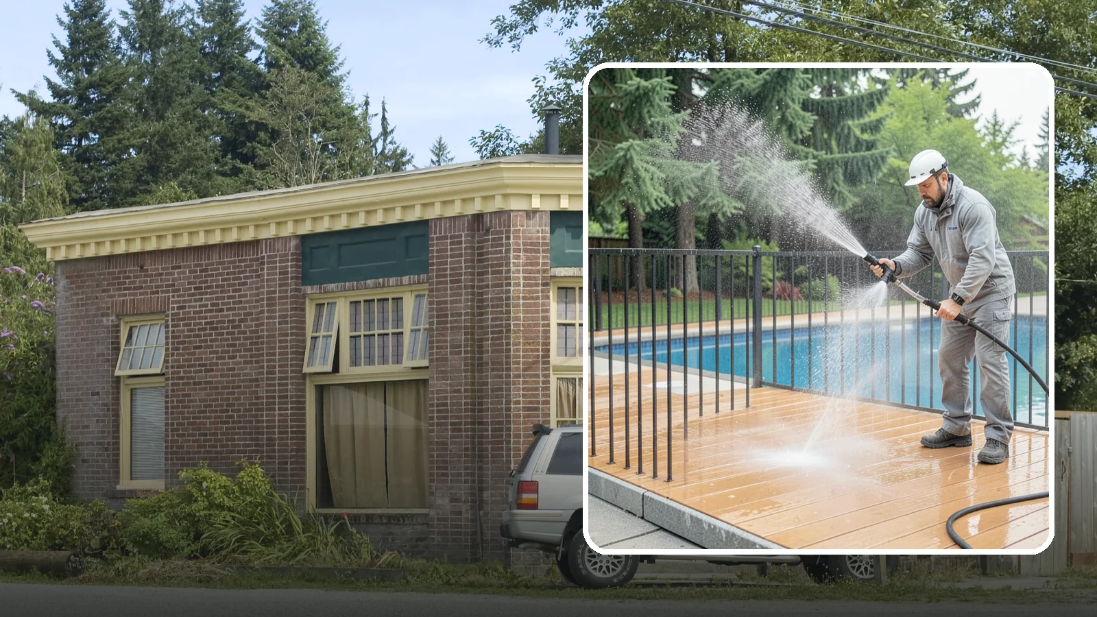 Pool Fence Cleaning in Hamilton, Skagit County, WA - We clean pool safety fencing so aluminum, glass, or mesh barriers stay clear of the grime that dulls them in the wet season.