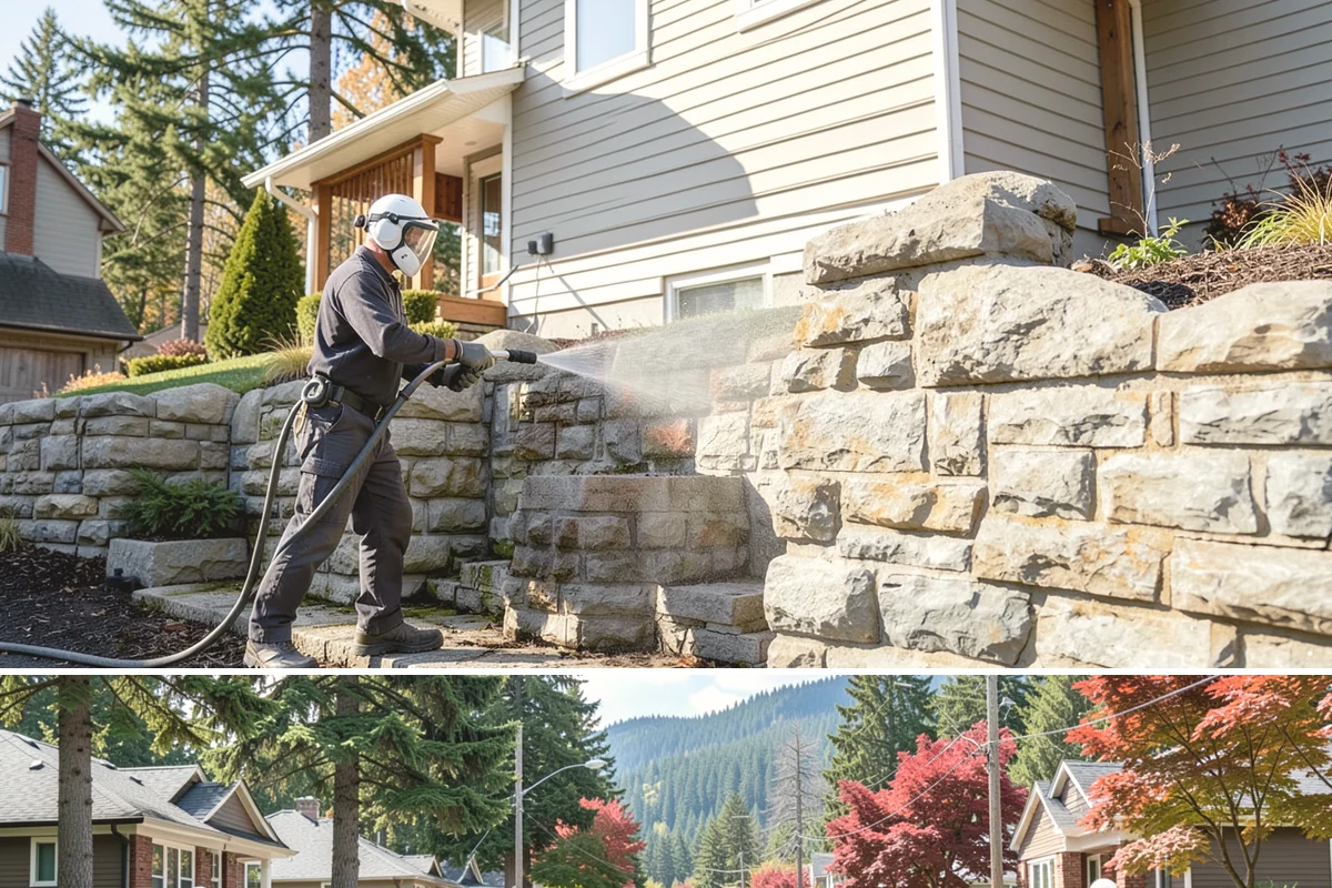 Pool Fence Cleaning in Hunts Point, King County, WA - A spring cleaning readies the fence for a summer of clear, safe sightlines to the pool.