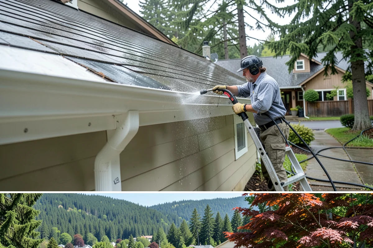 Pool Fence Cleaning in Index, Snohomish County, WA - A spring cleaning readies the fence for a summer of clear, safe sightlines to the pool.