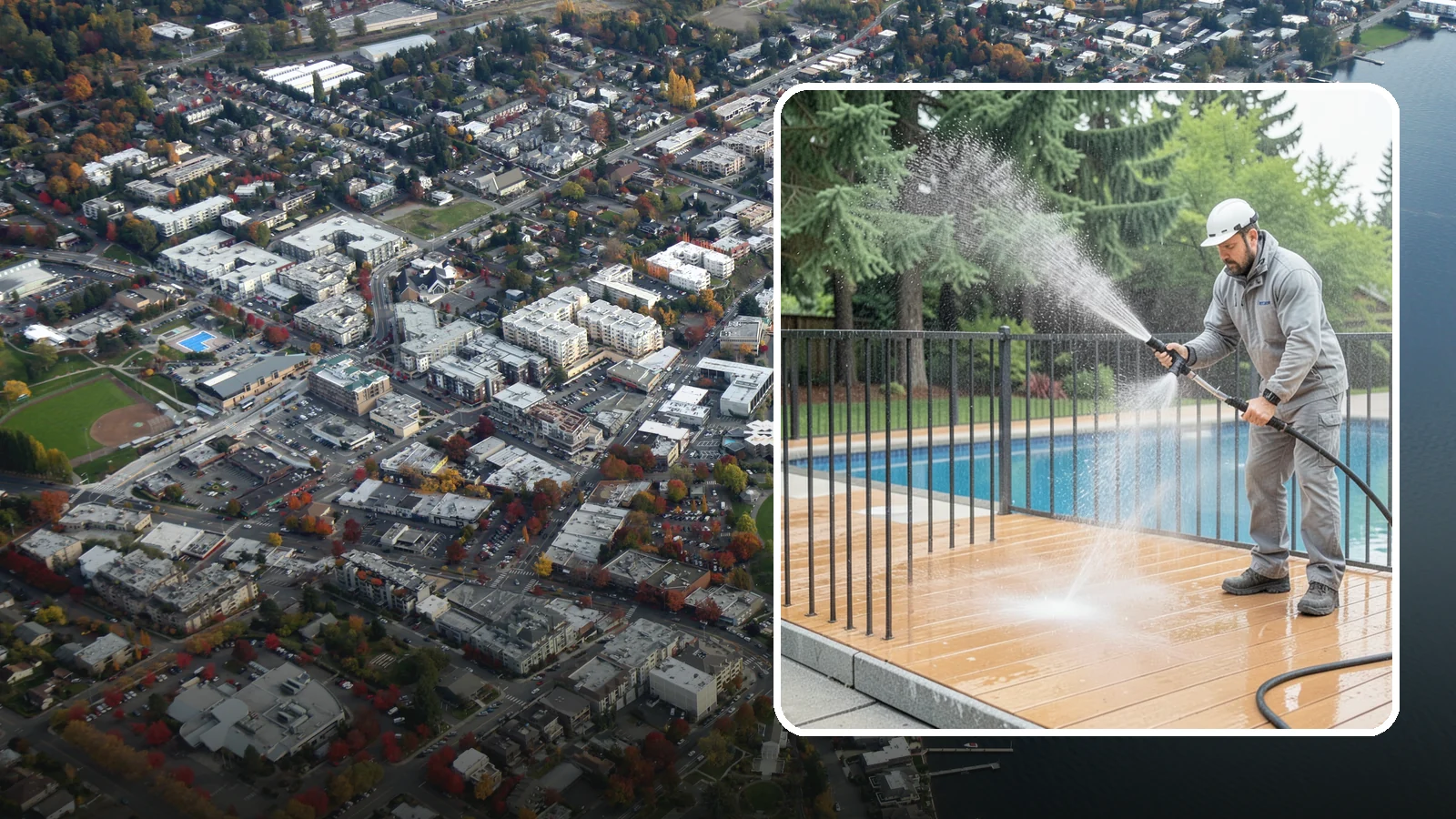 Pool Fence Cleaning in Kirkland, King County, WA - We clean pool safety fencing so aluminum, glass, or mesh barriers stay clear of the grime that dulls them in the wet season.