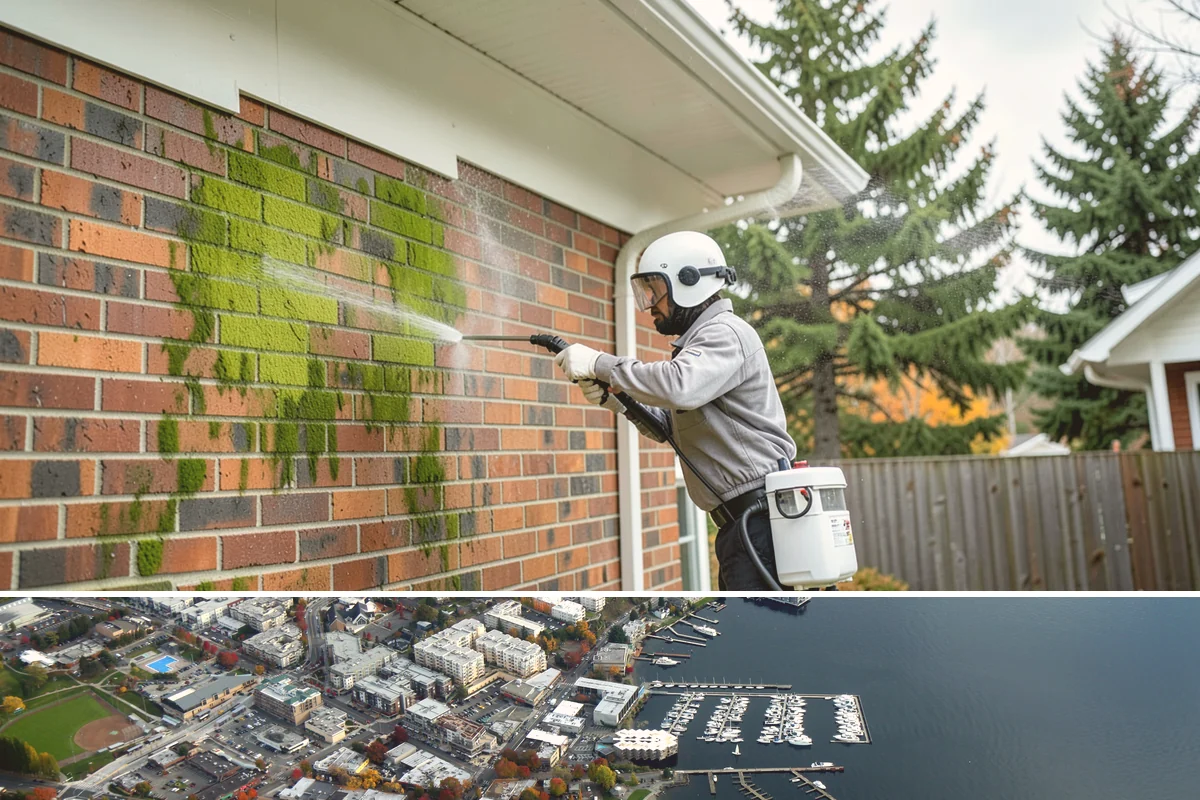 Pool Fence Cleaning in Kirkland, King County, WA - A spring cleaning readies the fence for a summer of clear, safe sightlines to the pool.
