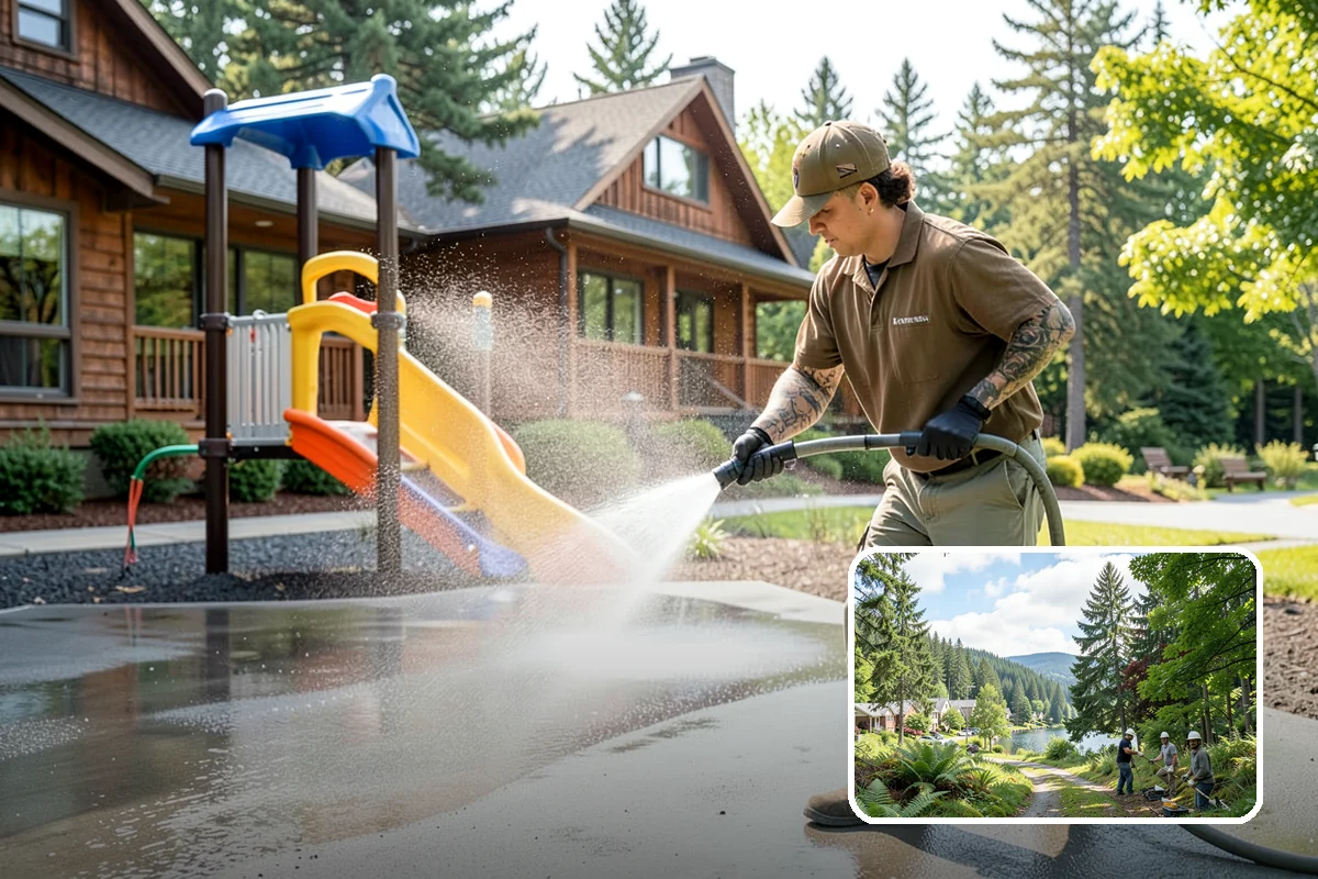 Pool Fence Cleaning in Lake Forest Park, King County, WA - Cleans glass, aluminum, and mesh fencing appropriately