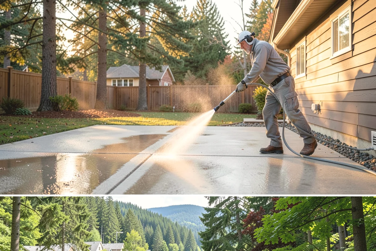 Pool Fence Cleaning in Lake Forest Park, King County, WA - A spring cleaning readies the fence for a summer of clear, safe sightlines to the pool.