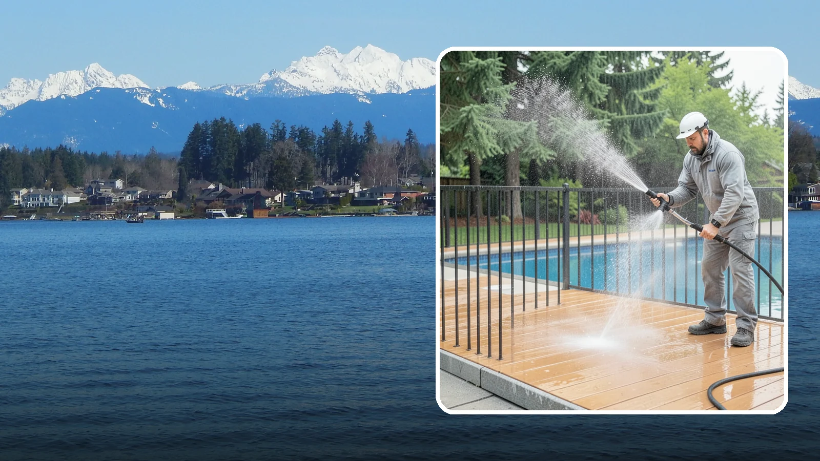 Pool Fence Cleaning in Lake Stevens, Snohomish County, WA - We clean pool safety fencing so aluminum, glass, or mesh barriers stay clear of the grime that dulls them in the wet season.