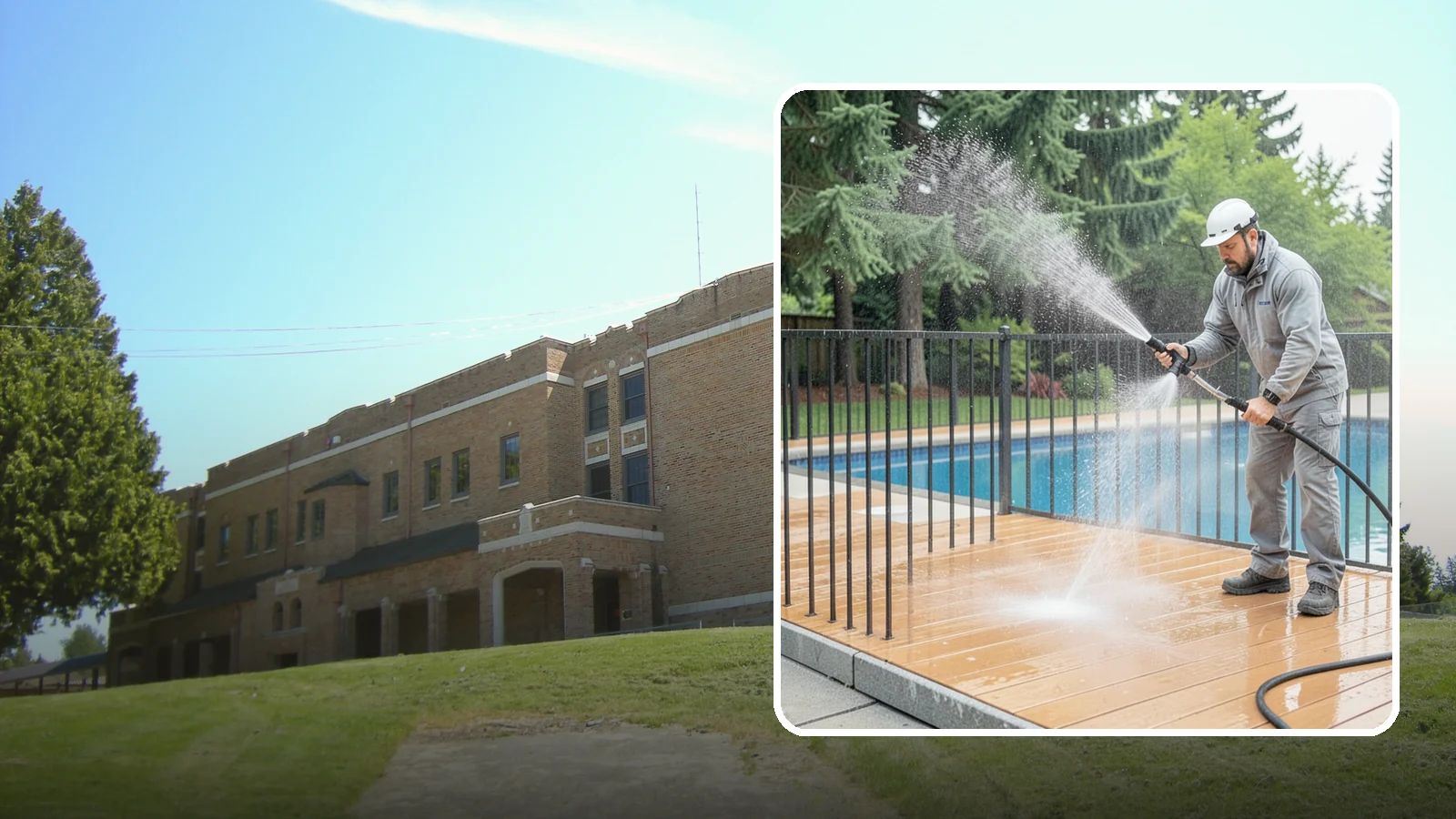 Pool Fence Cleaning in Maple Valley, King County, WA - We clean pool safety fencing so aluminum, glass, or mesh barriers stay clear of the grime that dulls them in the wet season.