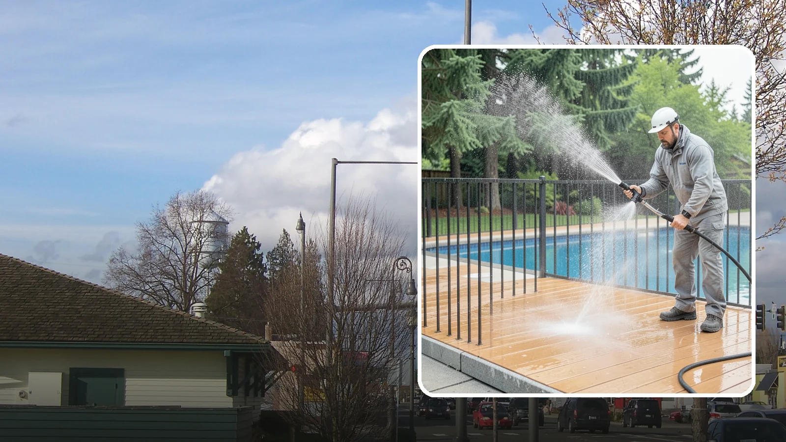 Pool Fence Cleaning in Marysville, Snohomish County, WA - We clean pool safety fencing so aluminum, glass, or mesh barriers stay clear of the grime that dulls them in the wet season.