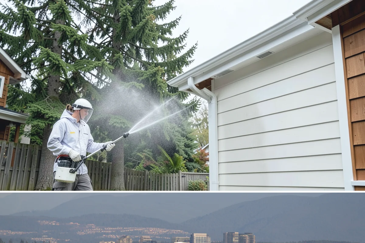 Pool Fence Cleaning in Medina, King County, WA - A spring cleaning readies the fence for a summer of clear, safe sightlines to the pool.