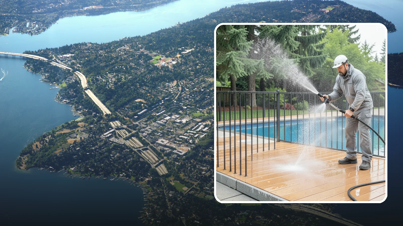 Pool Fence Cleaning in Mercer Island, King County, WA - We clean pool safety fencing so aluminum, glass, or mesh barriers stay clear of the grime that dulls them in the wet season.