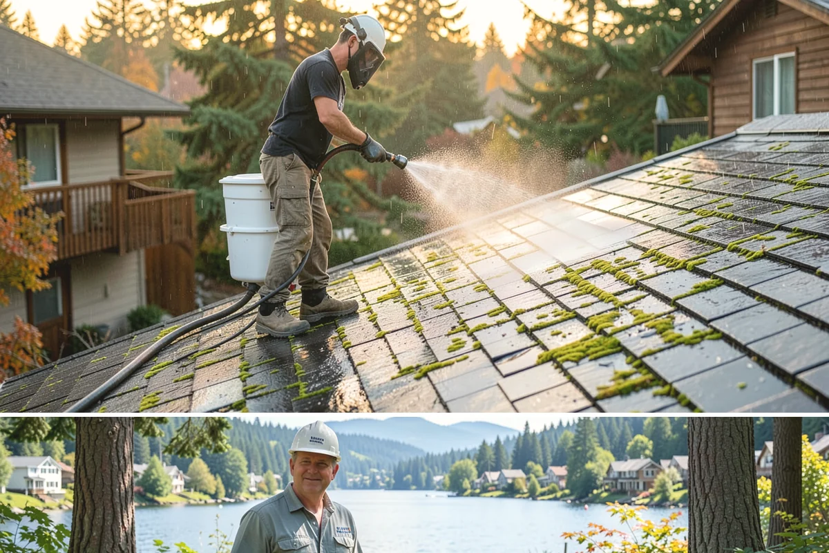Pool Fence Cleaning in Milton, King County, WA - A spring cleaning readies the fence for a summer of clear, safe sightlines to the pool.