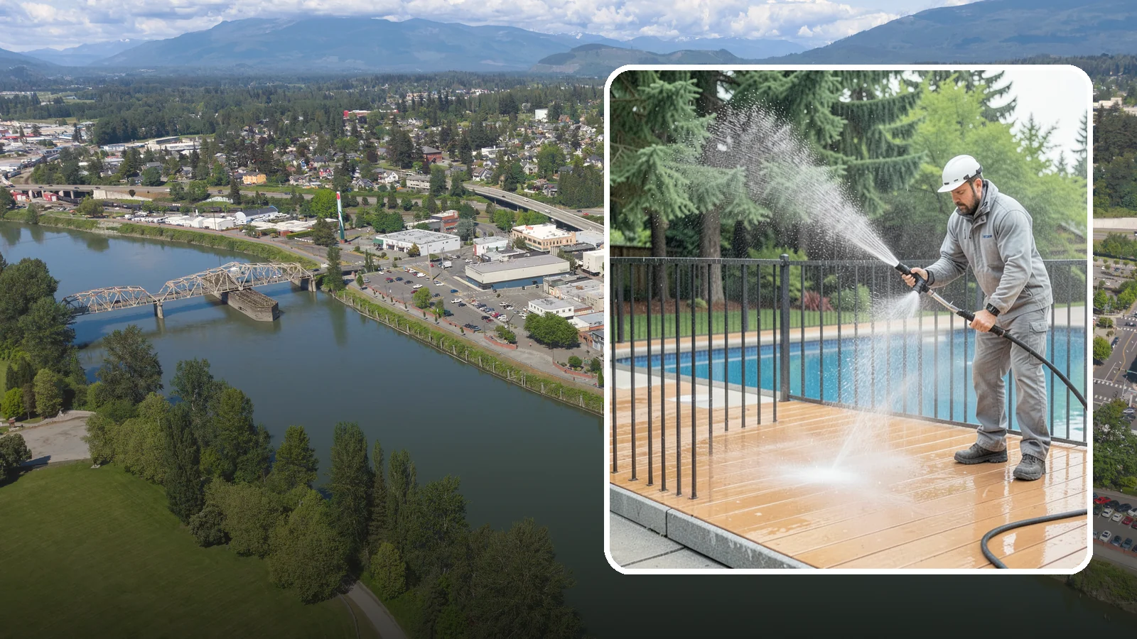 Pool Fence Cleaning in Mount Vernon, Skagit County, WA - We clean pool safety fencing so aluminum, glass, or mesh barriers stay clear of the grime that dulls them in the wet season.