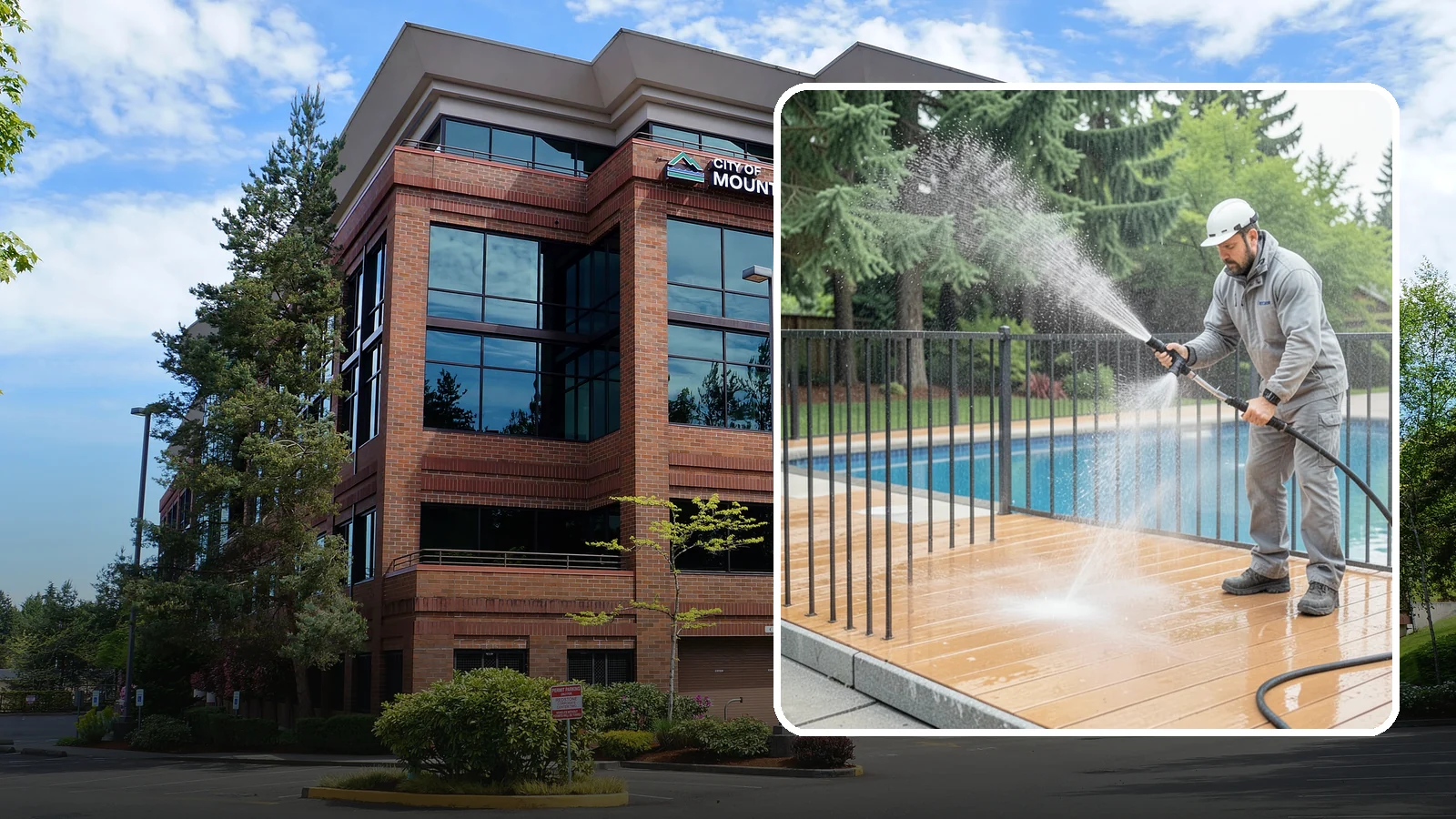 Pool Fence Cleaning in Mountlake Terrace, Snohomish County, WA - We clean pool safety fencing so aluminum, glass, or mesh barriers stay clear of the grime that dulls them in the wet season.