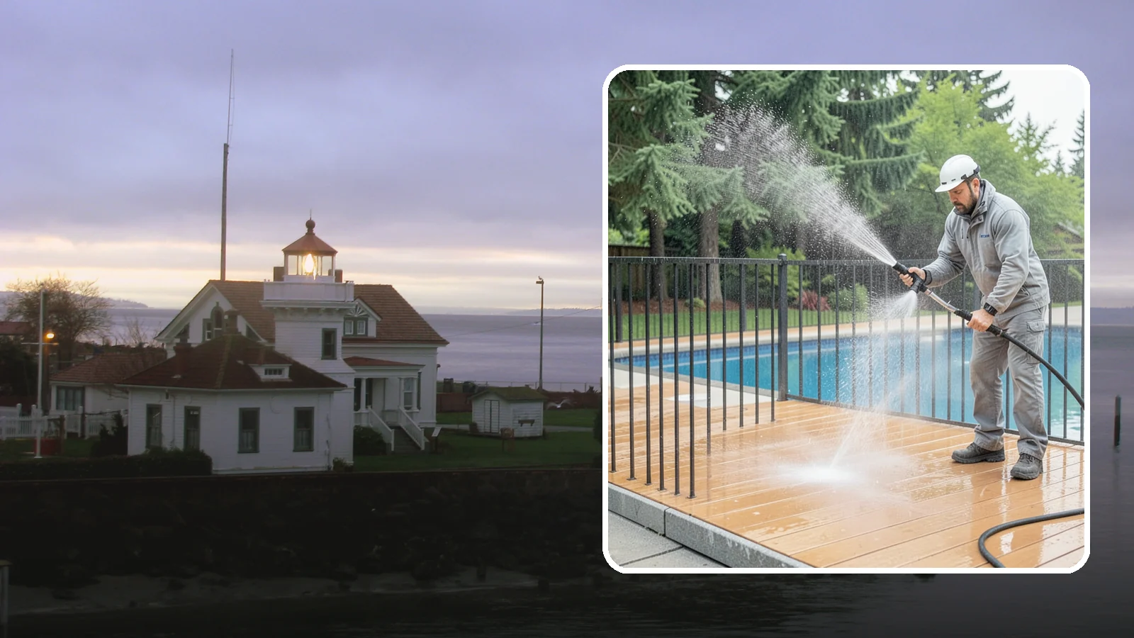 Pool Fence Cleaning in Mukilteo, Snohomish County, WA - We clean pool safety fencing so aluminum, glass, or mesh barriers stay clear of the grime that dulls them in the wet season.