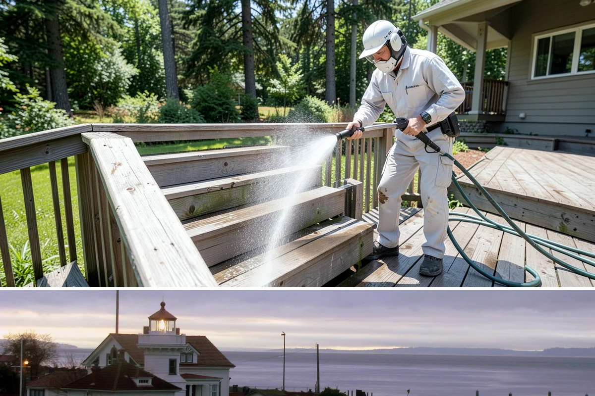 Pool Fence Cleaning in Mukilteo, Snohomish County, WA - A spring cleaning readies the fence for a summer of clear, safe sightlines to the pool.