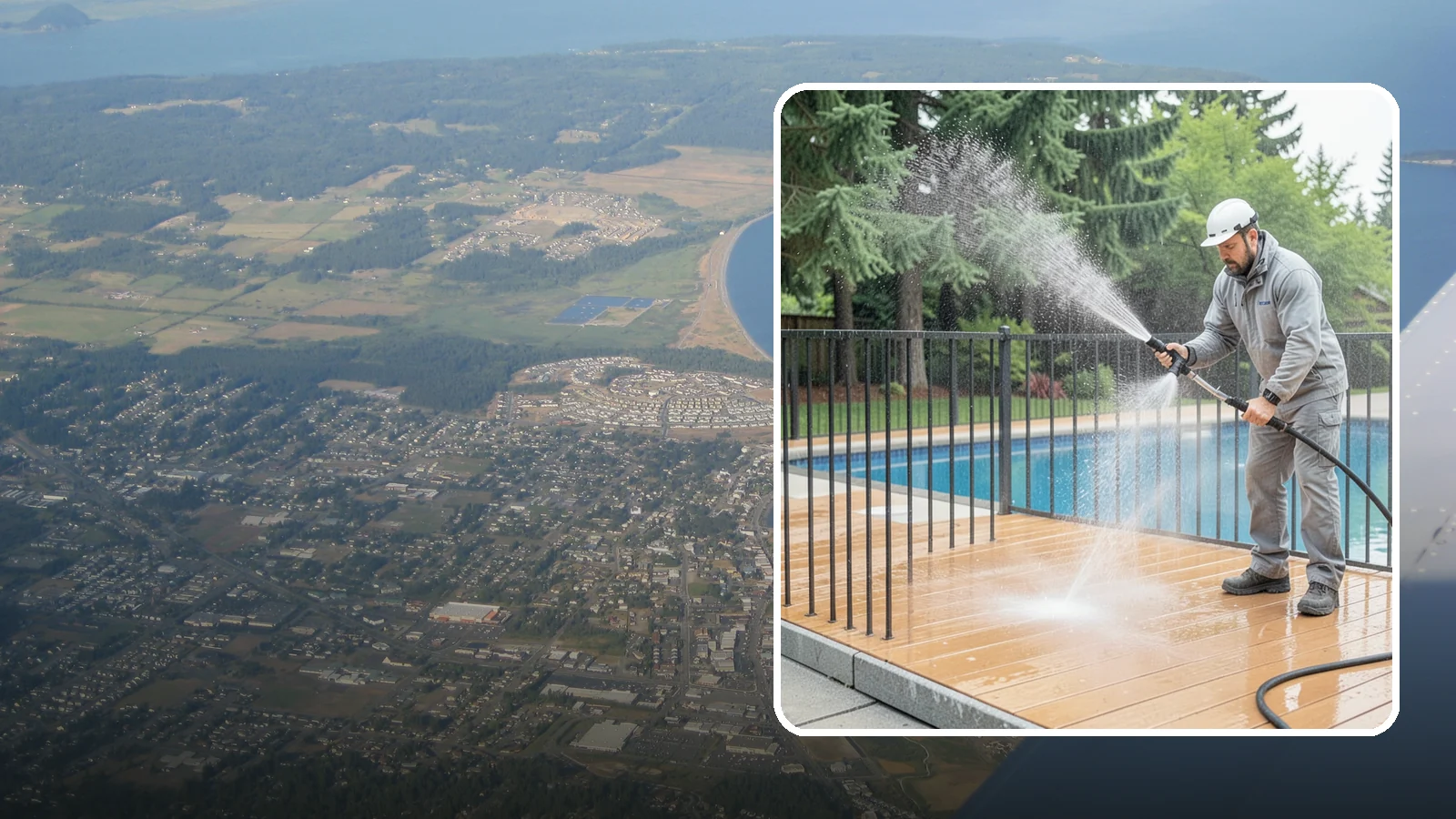 Pool Fence Cleaning in Oak Harbor, Island County, WA - We clean pool safety fencing so aluminum, glass, or mesh barriers stay clear of the grime that dulls them in the wet season.