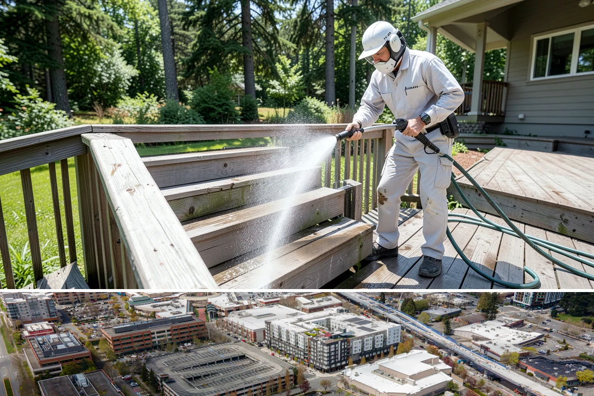 Pool Fence Cleaning in Redmond, King County, WA - A spring cleaning readies the fence for a summer of clear, safe sightlines to the pool.