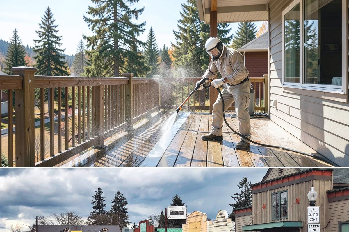 Pool Fence Cleaning in Roy, Pierce County, WA - A spring cleaning readies the fence for a summer of clear, safe sightlines to the pool.