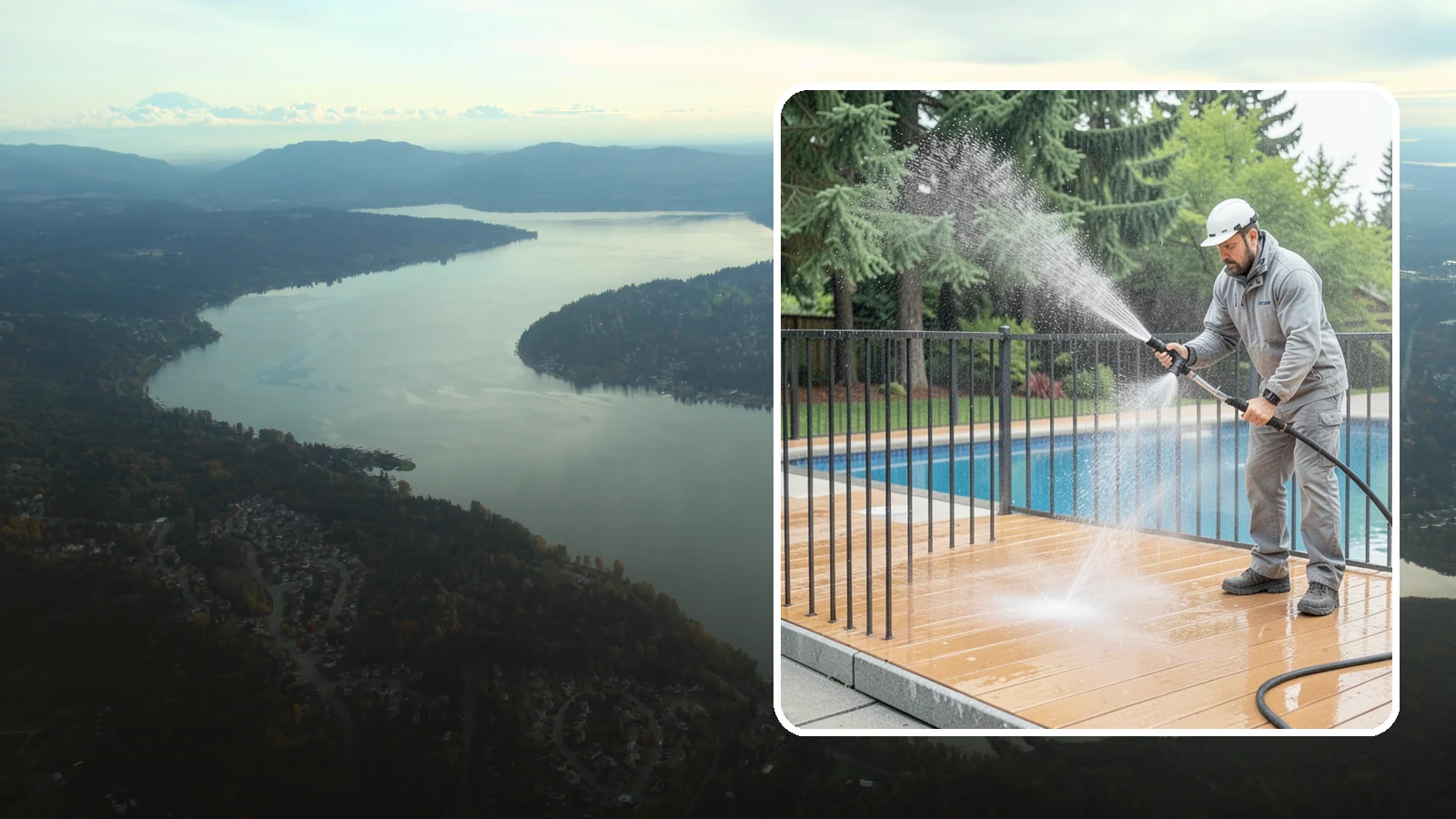 Pool Fence Cleaning in Sammamish, King County, WA - We clean pool safety fencing so aluminum, glass, or mesh barriers stay clear of the grime that dulls them in the wet season.