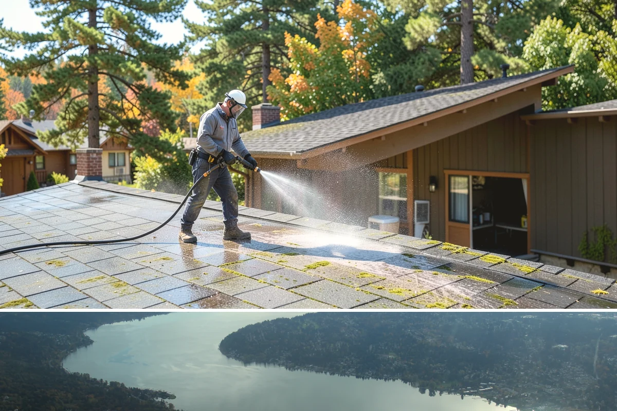 Pool Fence Cleaning in Sammamish, King County, WA - A spring cleaning readies the fence for a summer of clear, safe sightlines to the pool.